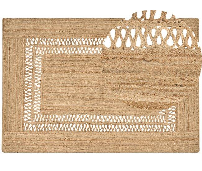 Conforama Alfombra de yute beige 160 x 230 cm YENIKOY