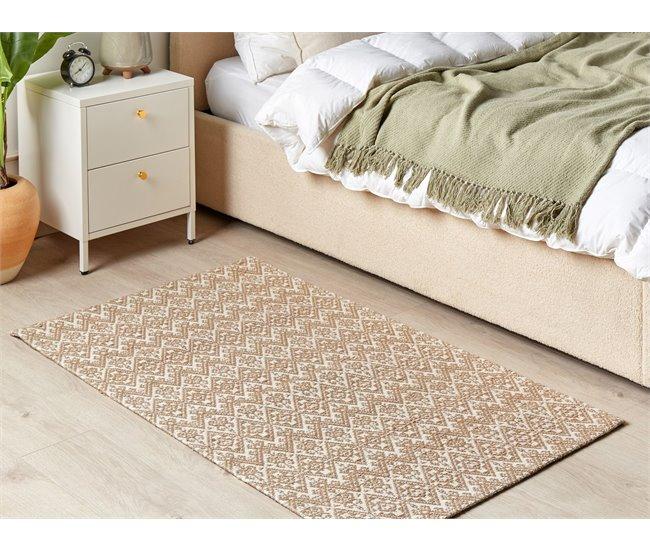 Conforama Alfombra De Yute Beige/blanco 80 X 150 Cm ATIMA