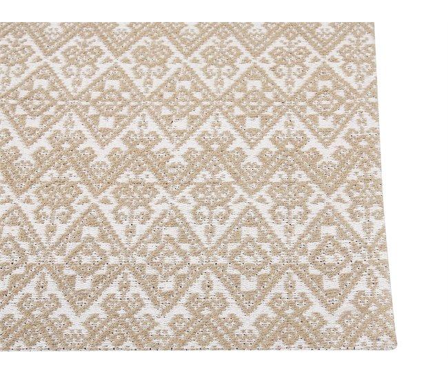 Conforama Alfombra De Yute Beige/blanco 80 X 150 Cm ATIMA