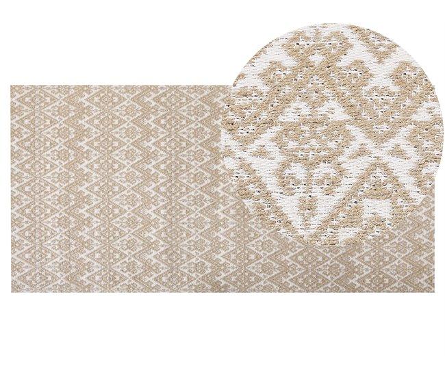 Conforama Alfombra de yute beige/blanco 80 x 150 cm ATIMA
