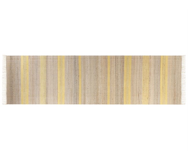 Conforama Alfombra De Yute Beige Claro/natural/amarillo 80 X 300 Cm TALPUR