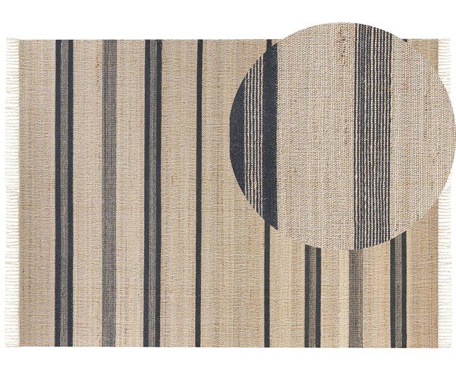 Conforama Alfombra de yute beige claro/natural/gris grafito 160 x 230 cm TALPUR