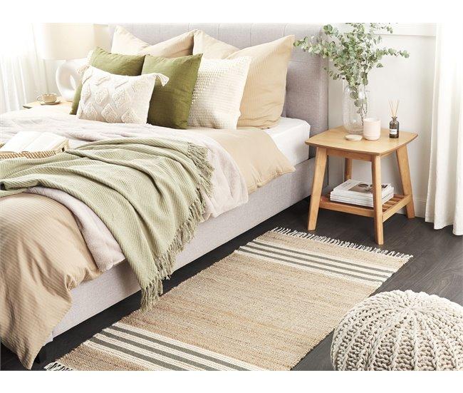 Conforama Alfombra De Yute Beige Claro/natural/gris Oscuro/blanco 80 X 150 Cm MIRZA