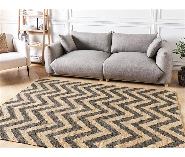 Conforama Alfombra De Yute Beige Y Negra 160 X 230 Cm DEDEPINARI