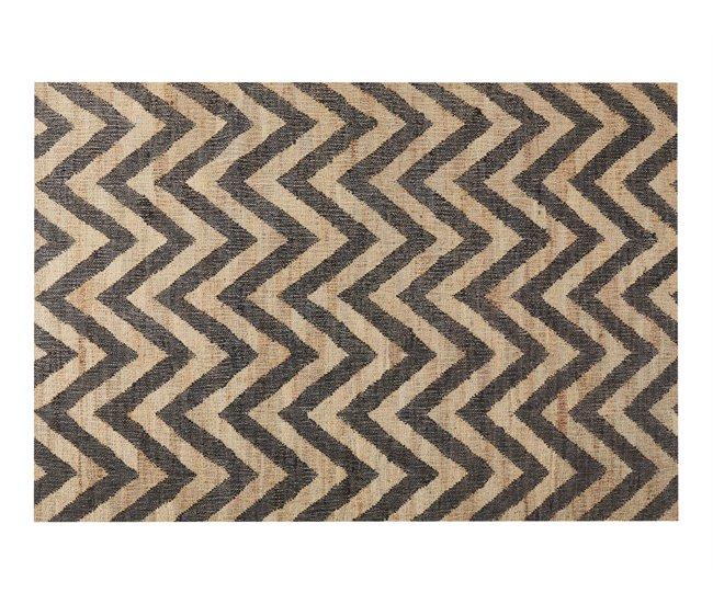 Conforama Alfombra de yute beige y negra 160 x 230 cm DEDEPINARI