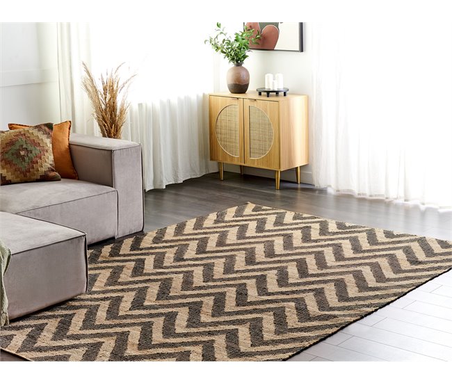 Conforama Alfombra De Yute Beige Y Negra 200 X 300 Cm DEDEPINARI