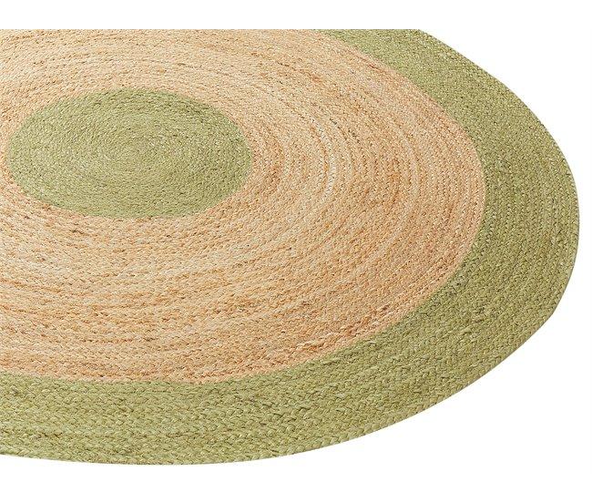 Conforama Alfombra De Yute Beige Y Verde 140 Cm ø YAYALAR
