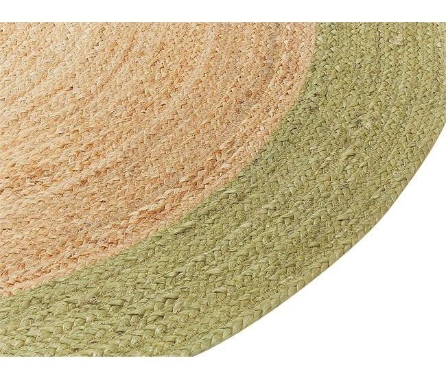 Conforama Alfombra De Yute Beige Y Verde 140 Cm ø YAYALAR