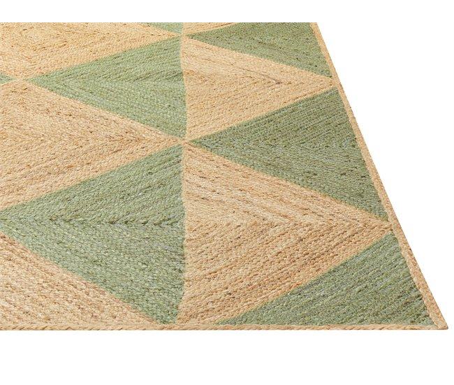 Conforama Alfombra De Yute Beige Y Verde 160 X 230 Cm CALIS