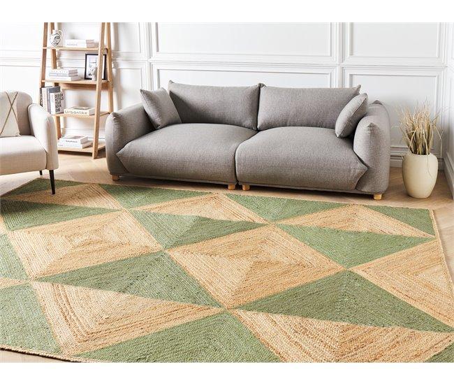 Conforama Alfombra De Yute Beige Y Verde 200 X 300 Cm CALIS