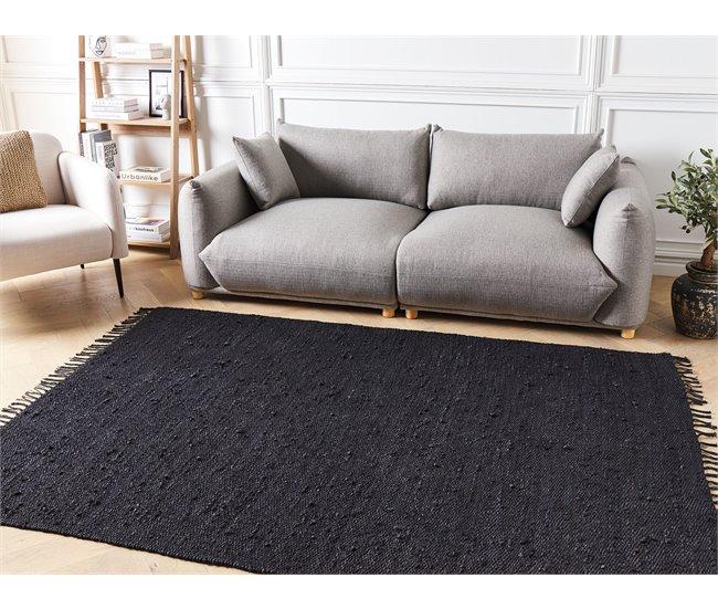 Conforama Alfombra De Yute Negra 160 X 230 Cm SINANKOY