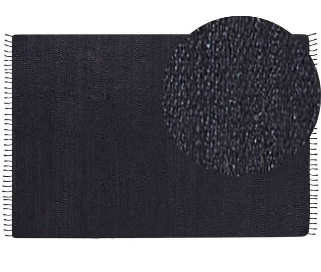 Conforama Alfombra de yute negra 160 x 230 cm SINANKOY
