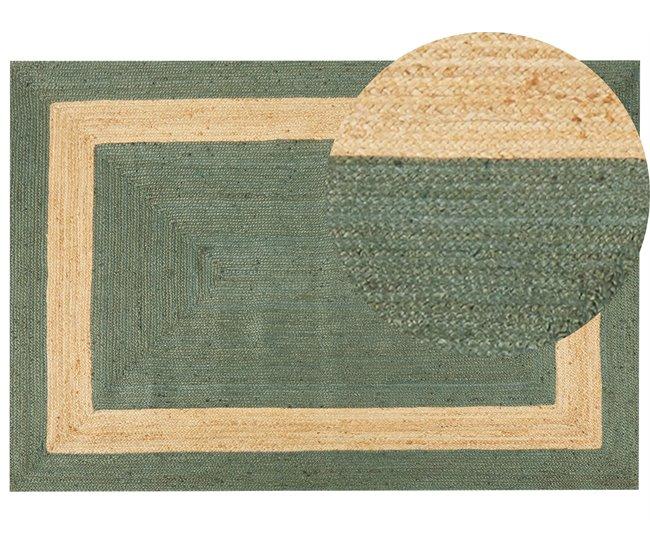 Conforama Alfombra de yute verde 160 x 230 cm KARAKUYU