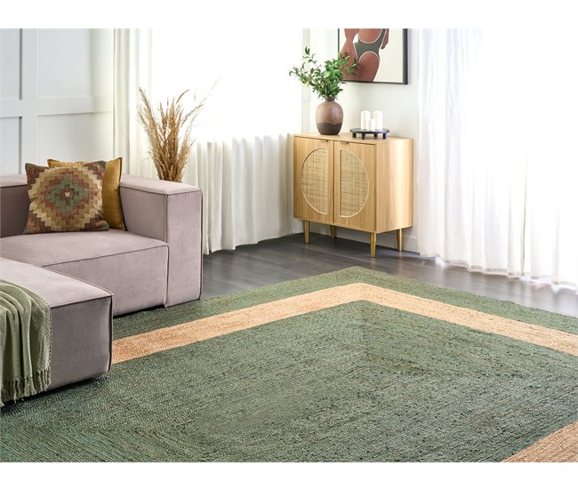 Conforama Alfombra De Yute Verde 300 X 400 Cm KARAKUYU