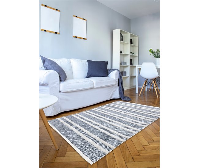 Conforama Alfombra ECO Sisal BOHO MOROC Líneas 22328 Franjas - Dos Niveles De Vellón / Oscuro Alfombra Reciclada 155x220 Cm