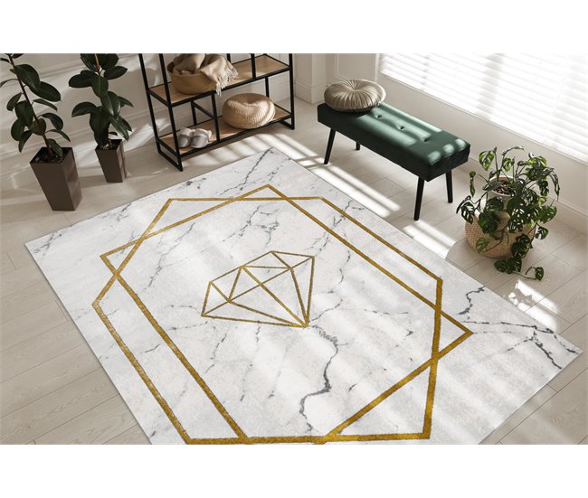 Conforama Alfombra EMERALD Exclusivo 1019 Glamour Elegante Diamante Mármol / 240x330 Cm