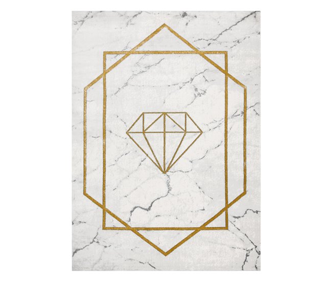 Conforama Alfombra EMERALD Exclusivo 1019 Glamour Elegante Diamante Mármol / 240x330 Cm