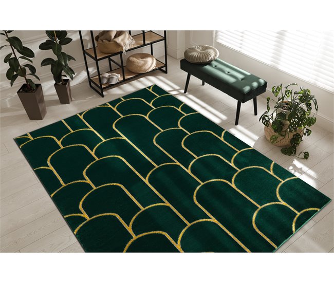 Conforama Alfombra EMERALD Exclusivo 1021 Glamour Elegante Art Deco Botella / 80x150 Cm