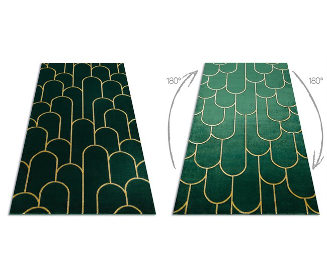 Conforama Alfombra EMERALD Exclusivo 1021 Glamour Elegante Art Deco Botella / 80x150 Cm