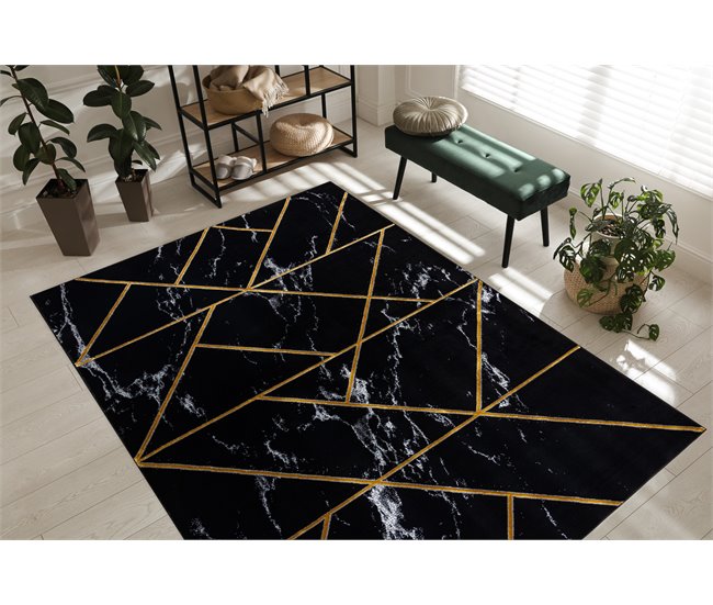 Conforama Alfombra EMERALD Exclusivo 2000 Glamour Elegante Geométrico Mármol / 80x150 Cm
