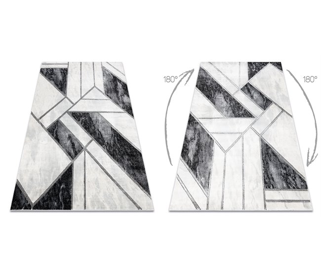 Conforama Alfombra EMERALD Exclusivo 81953 Glamour Elegante Mármol Geométrico / 80x150 Cm