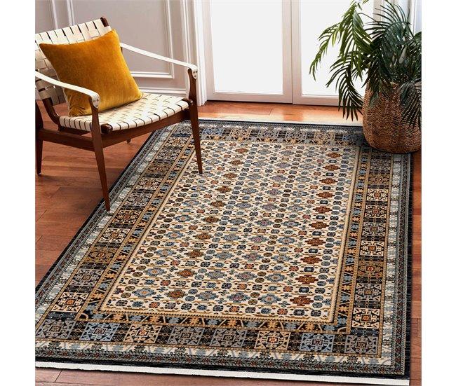 Conforama Alfombra KESHAN Franjas Marco Oriental 6428/53551 / Oscuro 300x380