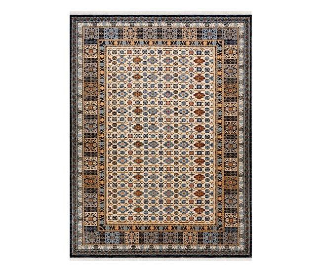 Conforama Alfombra KESHAN Franjas Marco Oriental 6428/53551 / Oscuro 300x380