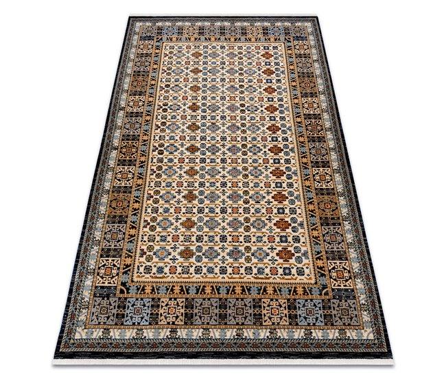 Conforama Alfombra KESHAN franjas Marco oriental 6428/53551 / oscuro 300x380
