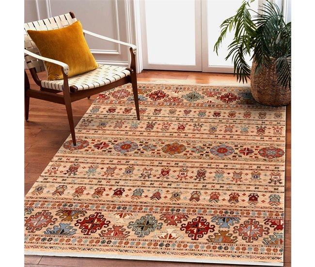 Conforama Alfombra KESHAN Franjas Oriental 7684/53555 / 80x145 Cm