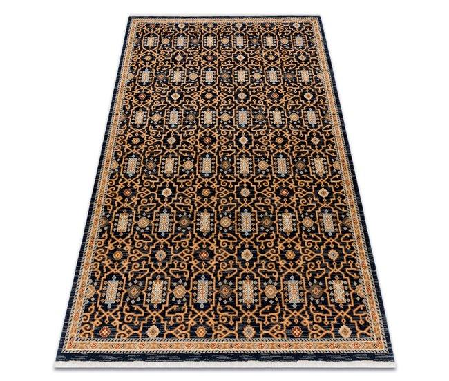 Conforama Alfombra KESHAN franjas oriental clásico 7680/53511 / oscuro 300x380