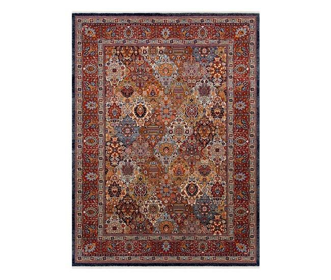 Conforama Alfombra KESHAN Franjas Ornamento Marco Oriental 7576/53511 80x145 Cm