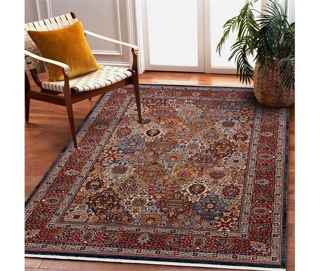Conforama Alfombra KESHAN Franjas Ornamento Marco Oriental 7576/53511 200x290 Cm