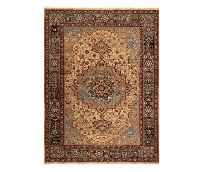 Conforama Alfombra KESHAN Franjas Rosetón Oriental 7519/53555 / Oscuro 80x145 Cm