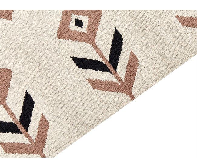 Conforama Alfombra Kilim De Algodón Beige/negro 160 X 230 Cm NIAVAN