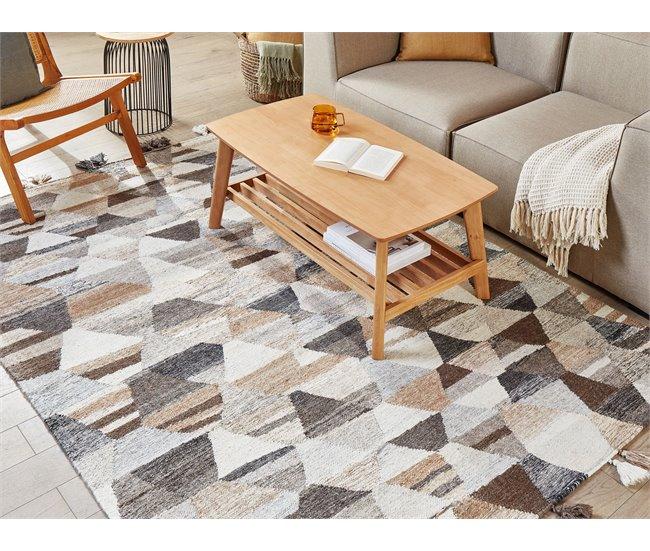 Conforama Alfombra Kilim De Lana Beige/marrón/negro 160 X 230 Cm ARGAVAND