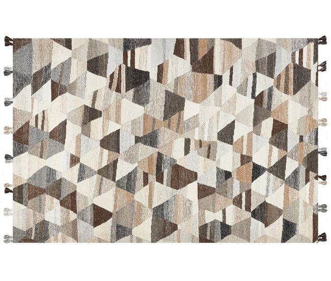 Conforama Alfombra Kilim De Lana Beige/marrón/negro 200 X 300 Cm ARGAVAND