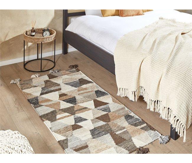 Conforama Alfombra Kilim De Lana Beige/marrón/negro 80 X 150 Cm ARGAVAND