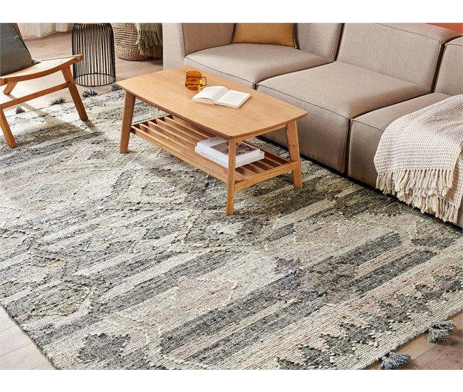 Conforama Alfombra Kilim De Lana Gris/beige 200 X 300 Cm ARATASHEN