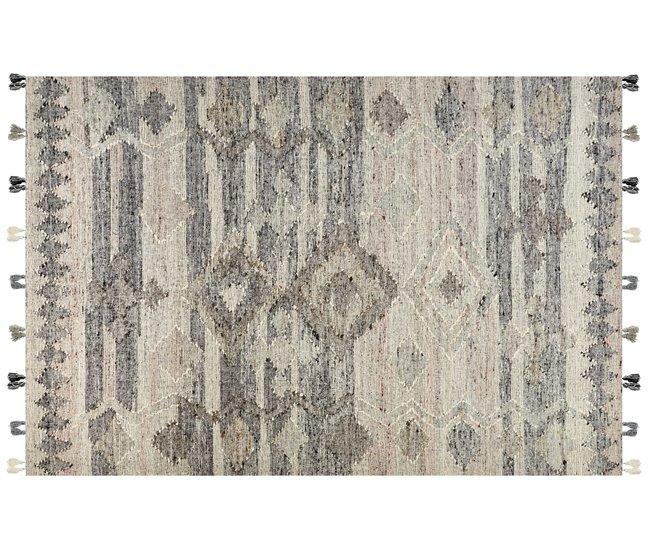 Conforama Alfombra Kilim De Lana Gris/beige 200 X 300 Cm ARATASHEN