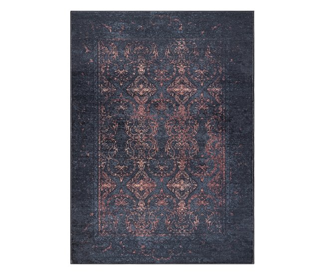Conforama Alfombra Lavable ANDRE 1013 Ornamento Vintage Antideslizante 80x150 Cm