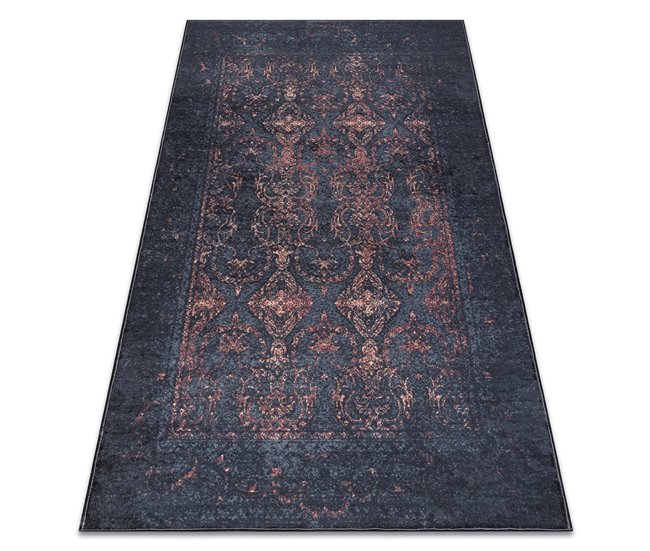 Conforama Alfombra Lavable ANDRE 1013 Ornamento Vintage Antideslizante 80x150 Cm