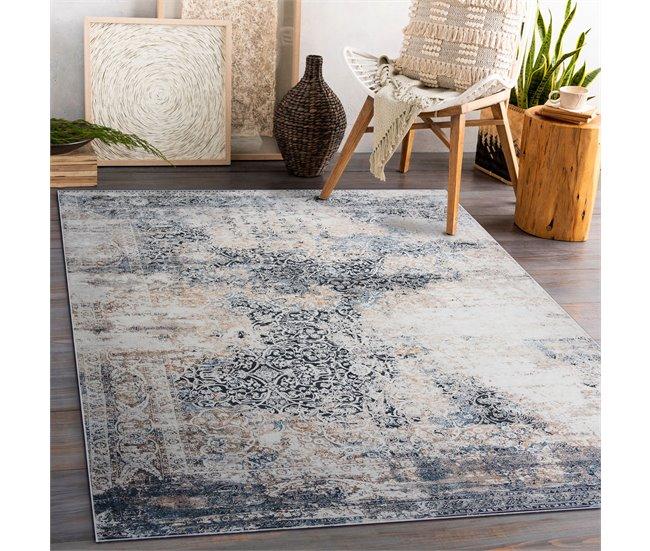 Conforama Alfombra Lavable ANDRE 1016 Ornamento Vintage Antideslizante - 80x150 Cm