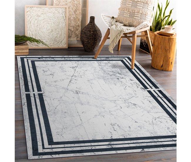 Conforama Alfombra Lavable ANDRE 1023 Marco Mármol Antideslizante 80x150 Cm