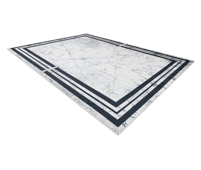Conforama Alfombra Lavable ANDRE 1023 Marco Mármol Antideslizante 80x150 Cm
