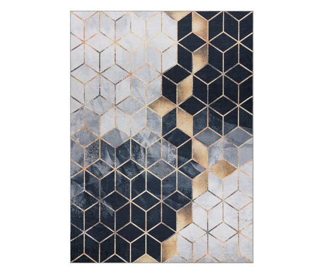 Conforama Alfombra Lavable ANDRE 1171 Cubo Geométrico Antideslizante 160x220 Cm