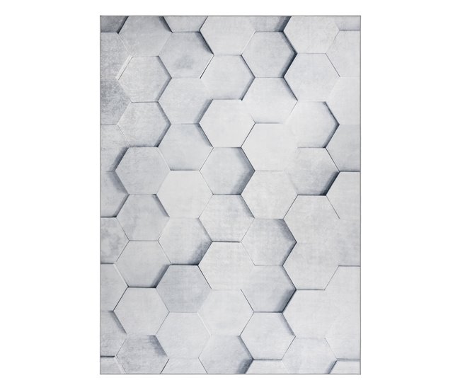 Conforama Alfombra Lavable ANDRE 1180 Panal Hexágono 3D Antideslizante - 80x150 Cm