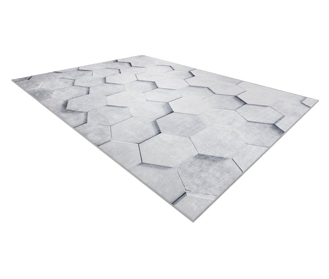 Conforama Alfombra Lavable ANDRE 1180 Panal Hexágono 3D Antideslizante - 80x150 Cm