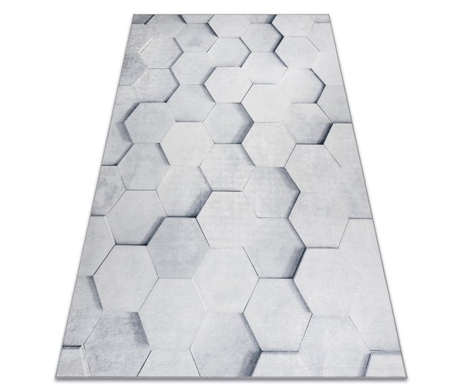 Conforama Alfombra Lavable ANDRE 1180 Panal Hexágono 3D Antideslizante - 80x150 Cm