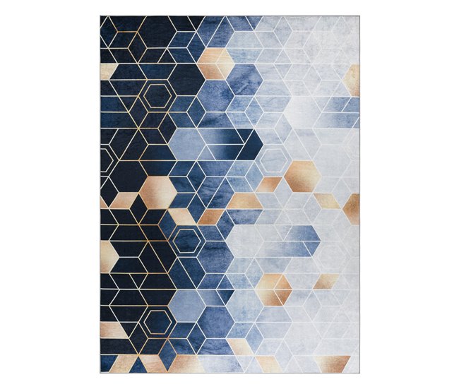 Conforama Alfombra Lavable ANDRE 1216 Cubo Geométrico Antideslizante - 160x220 Cm