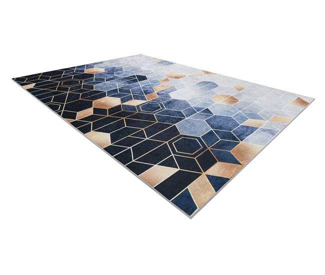 Conforama Alfombra Lavable ANDRE 1216 Cubo Geométrico Antideslizante - 160x220 Cm